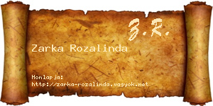 Zarka Rozalinda névjegykártya